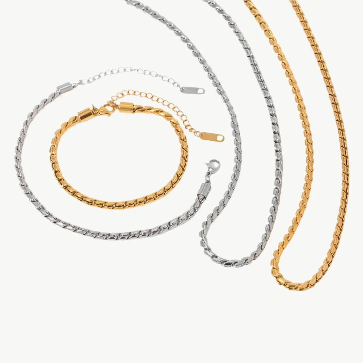 Beach Twist Necklace & Bracelet Set - Salt Lily