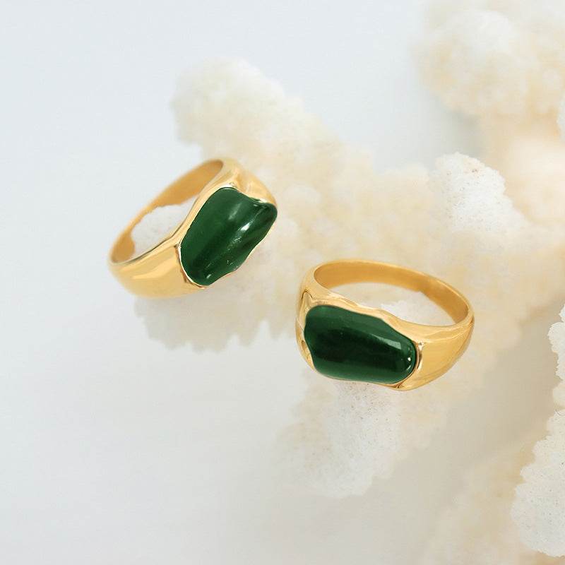 Emerald Wave Ring – Gold Plated - Salt Lily
