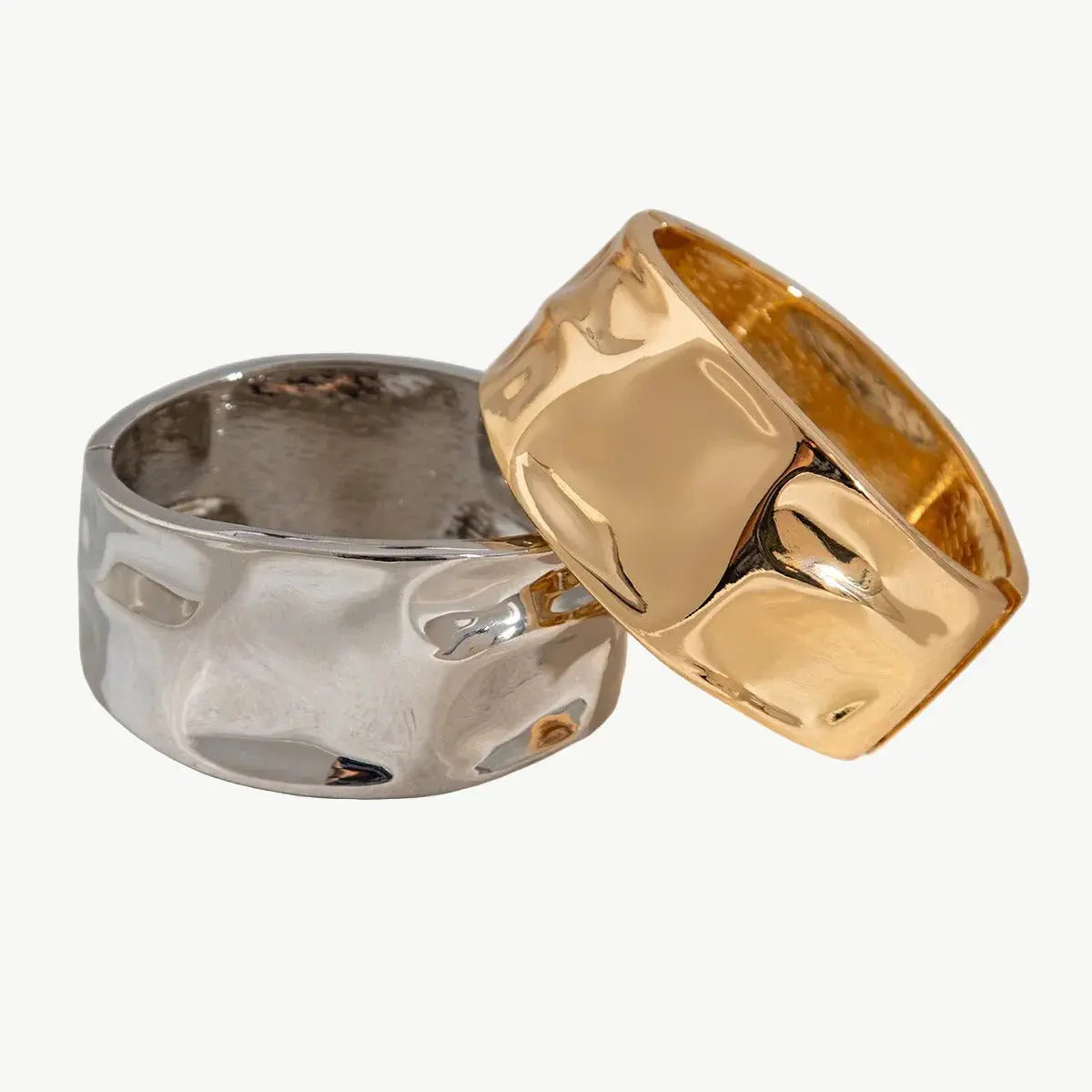 Hammered Wide Cuff Bracelet - Salt Lily