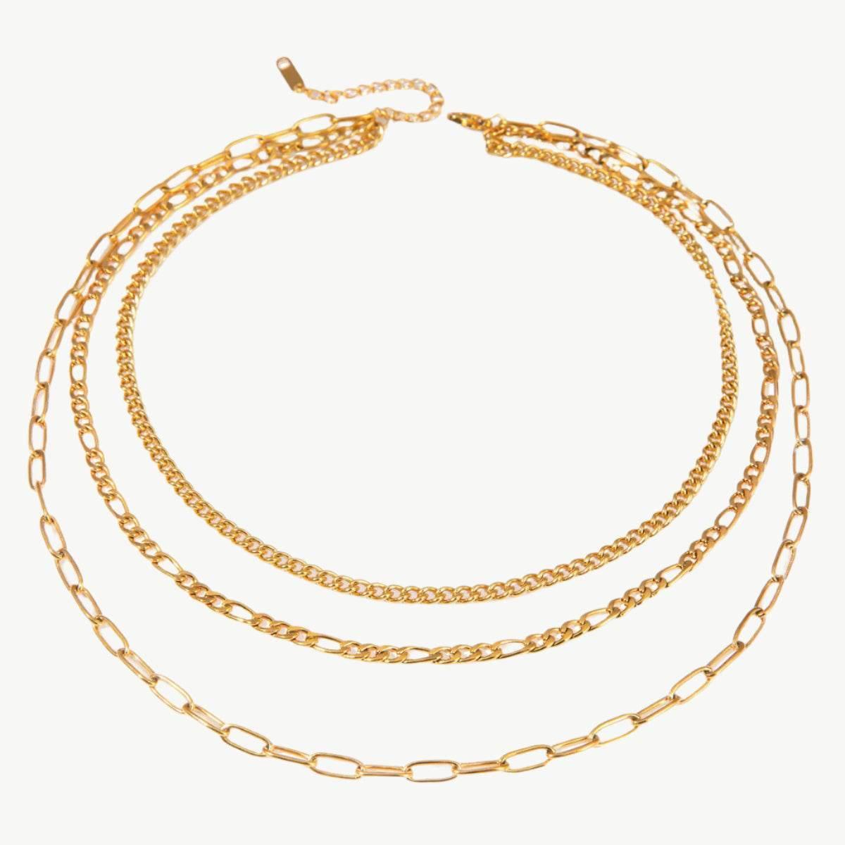 Three Layer Chains Necklace - Salt Lily