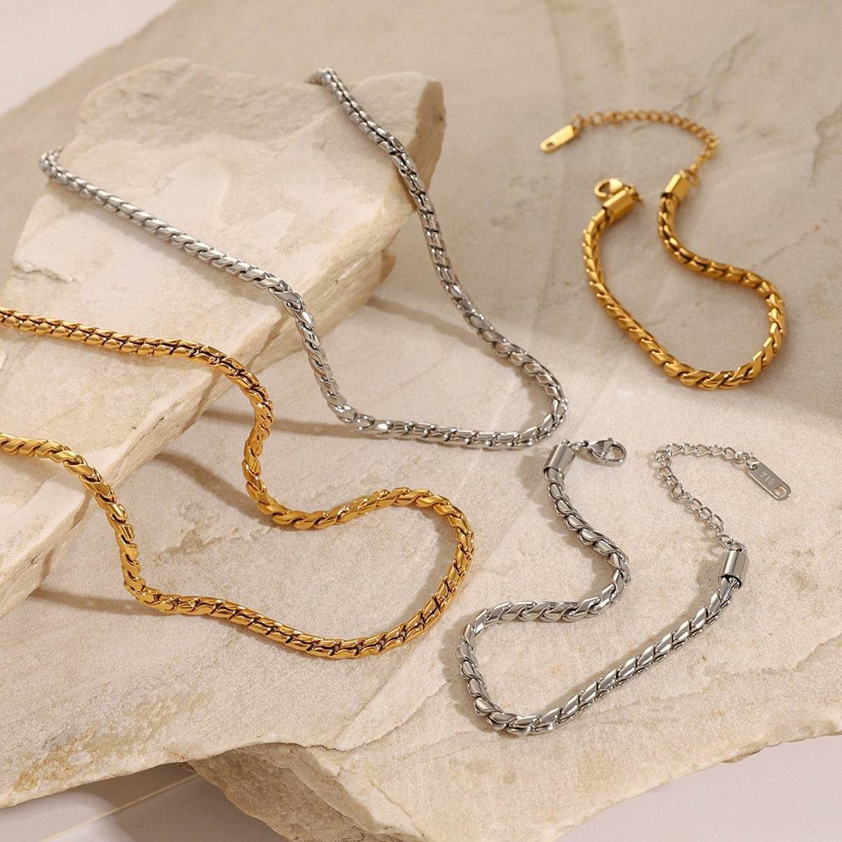 Beach Twist Necklace & Bracelet Set - Salt Lily