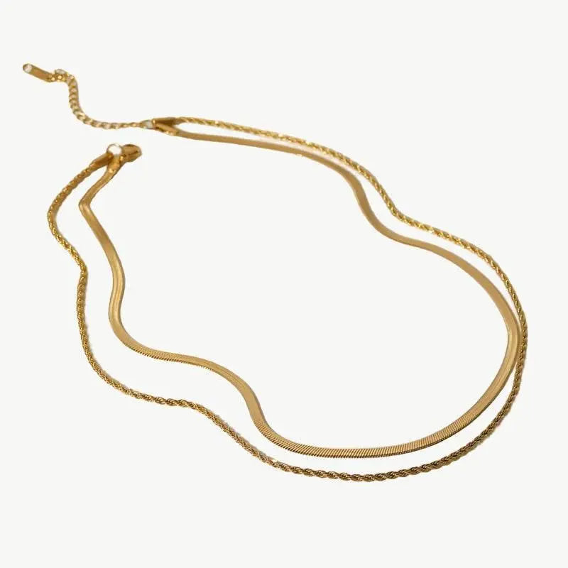 Two Layer Gold Necklace - Salt Lily