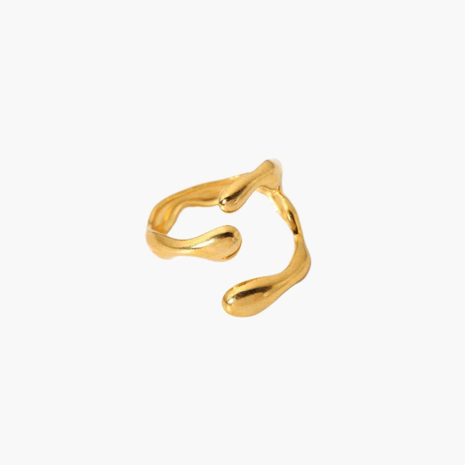 Nature Vine Stackable Adjustable Ring - Salt Lily