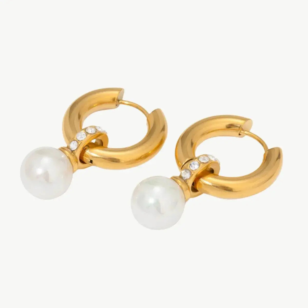 Pearl & Diamond Hoop Earrings - Salt Lily