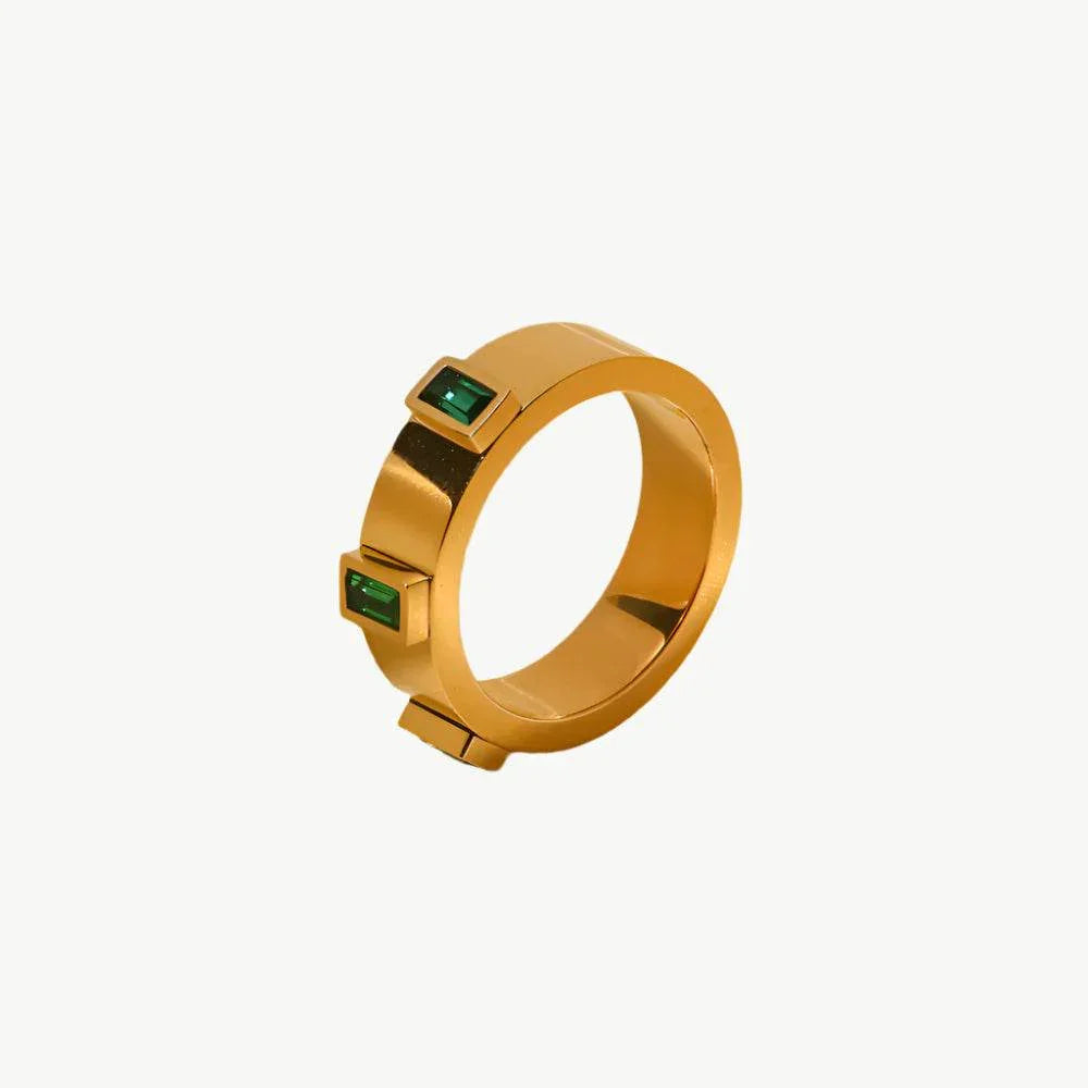 The Green Baguette Ring - Salt Lily