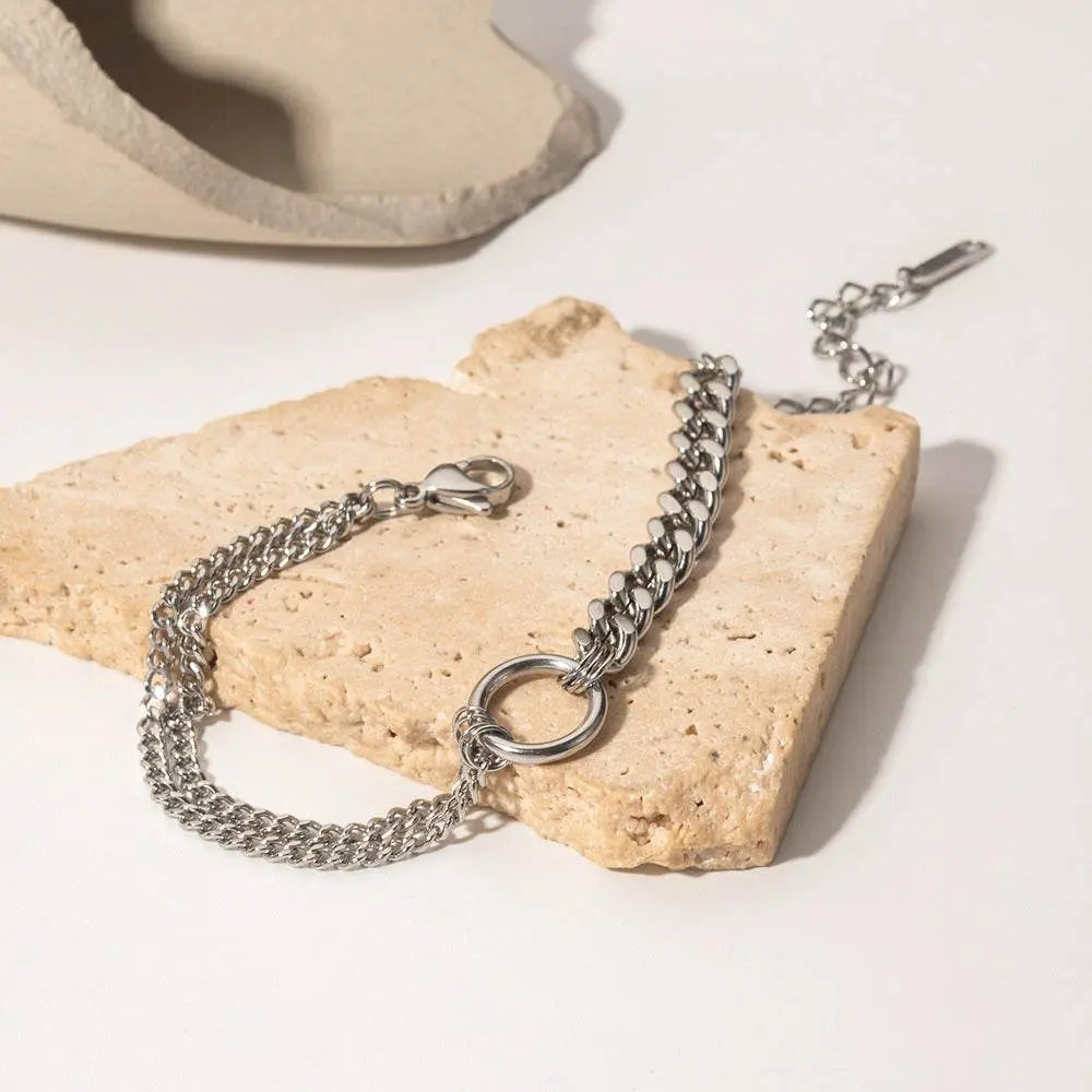 Asymmetric Silver Bracelet - Salt Lily