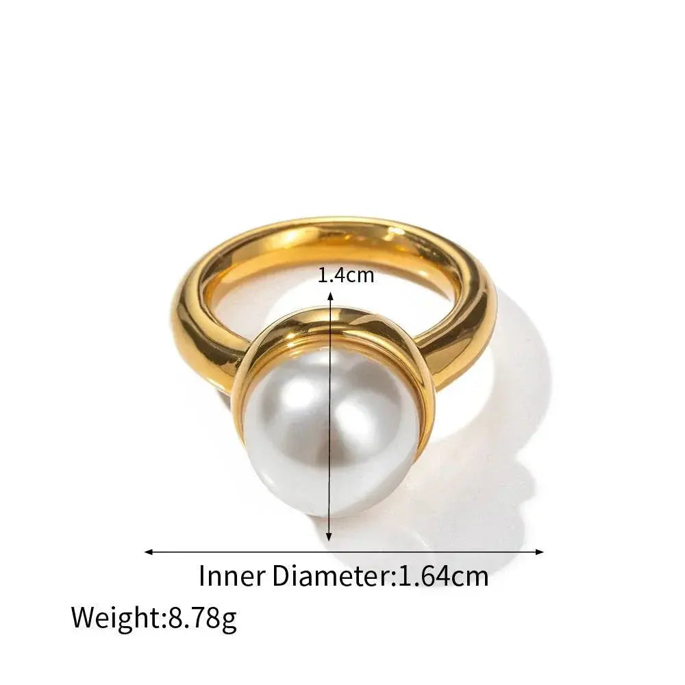 Gold Pearl Drop Ring - Salt Lily