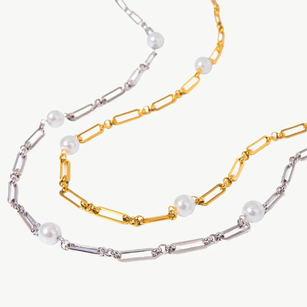 Paperclips and Pearls Necklace - Salt Lily