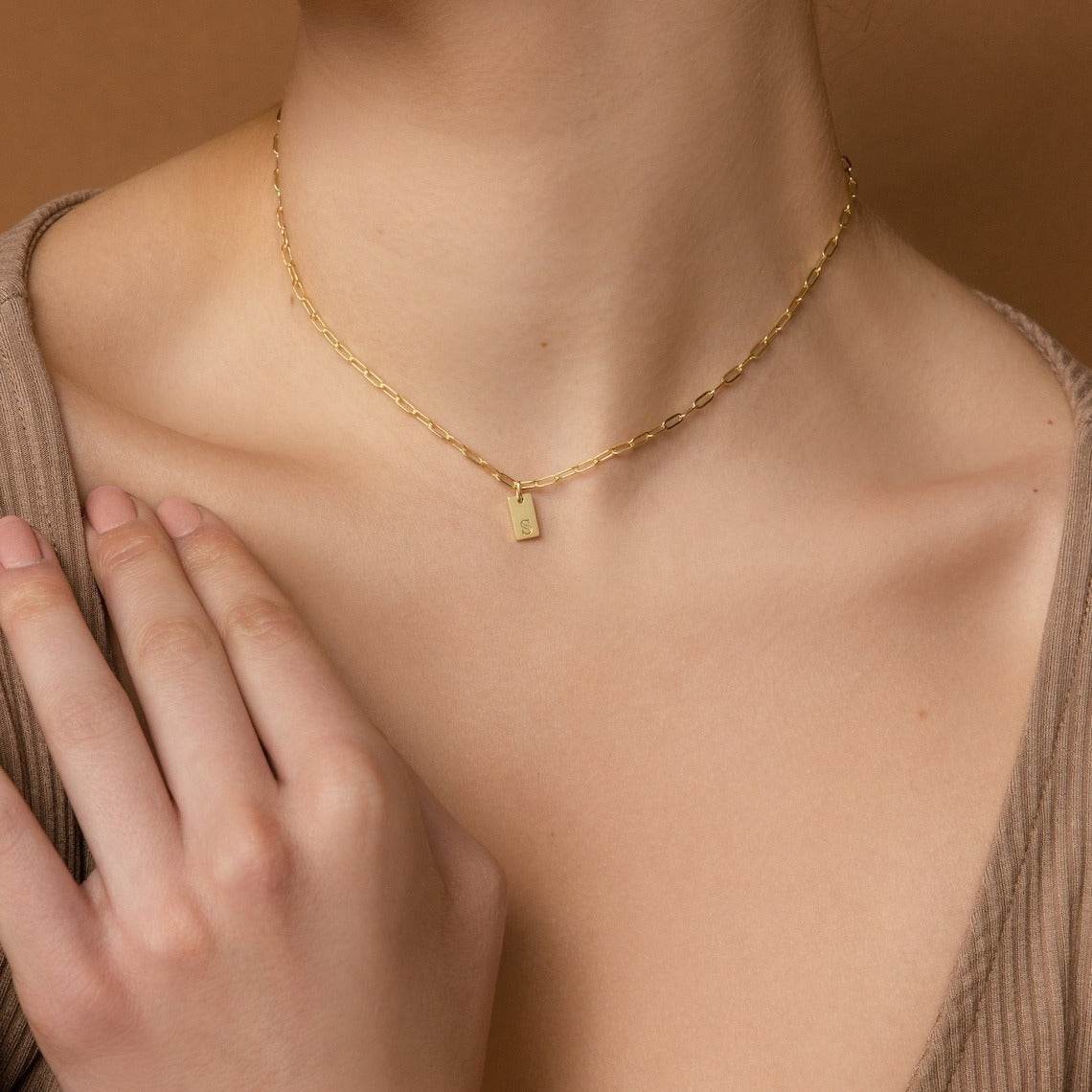 Modern Monogram Necklace - Custom Letter Necklace - Salt Lily