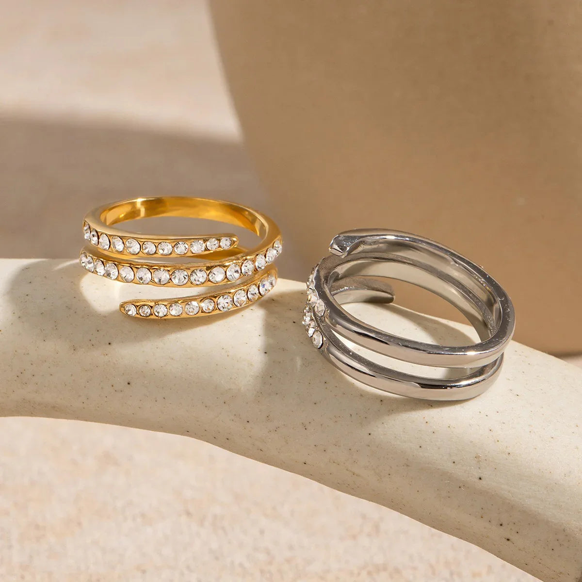 Stella Stack Multi Layer Adjustable Ring - Salt Lily