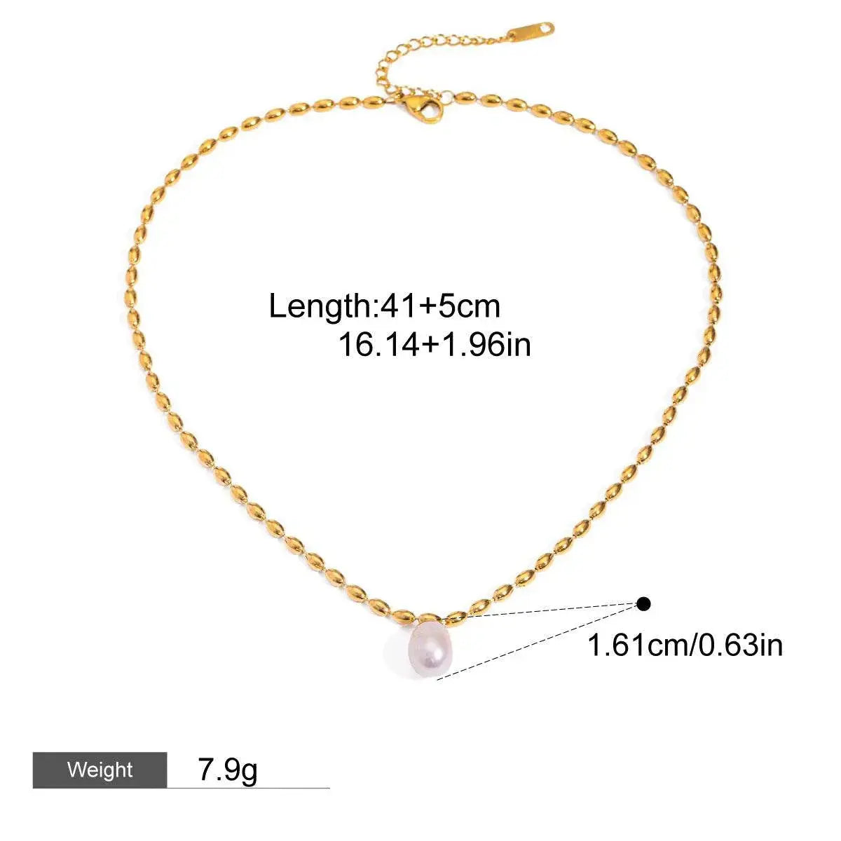 Minimalist Pearl & Gold Necklace - Salt Lily