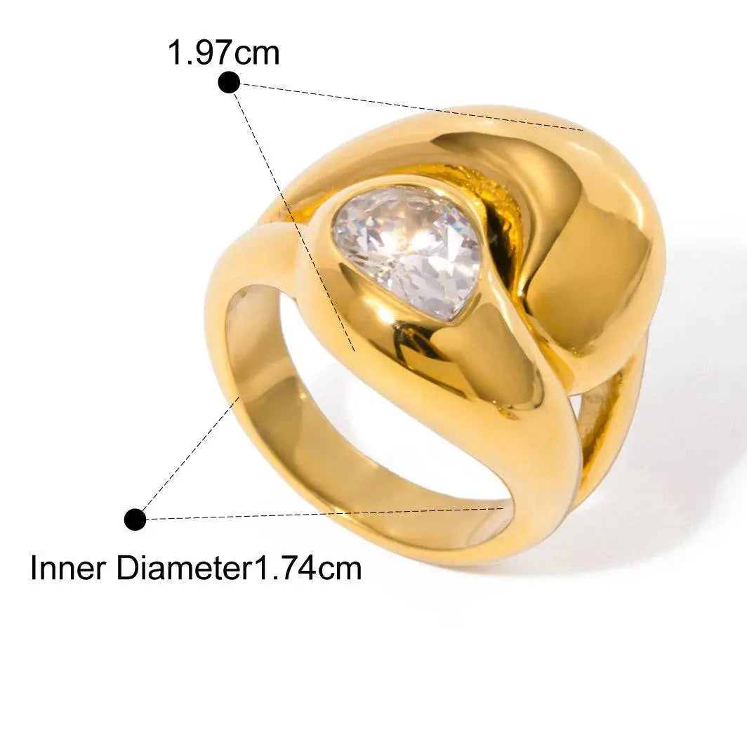 Dewdrop Gem Ring – 18K Gold - Salt Lily