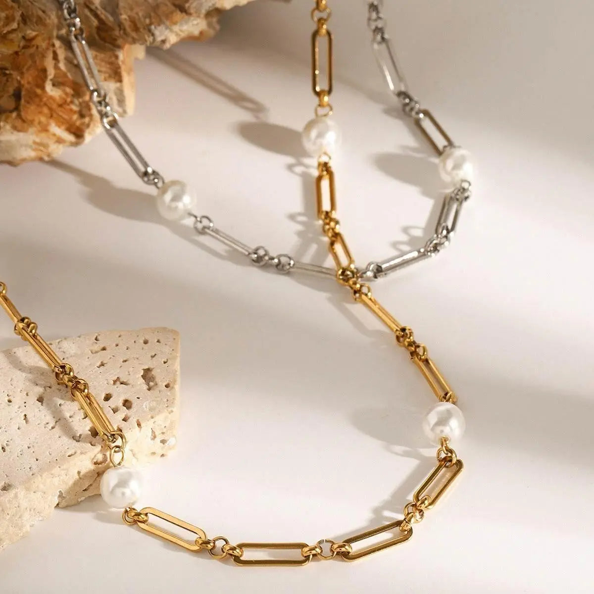 Paperclips and Pearls Necklace - Salt Lily