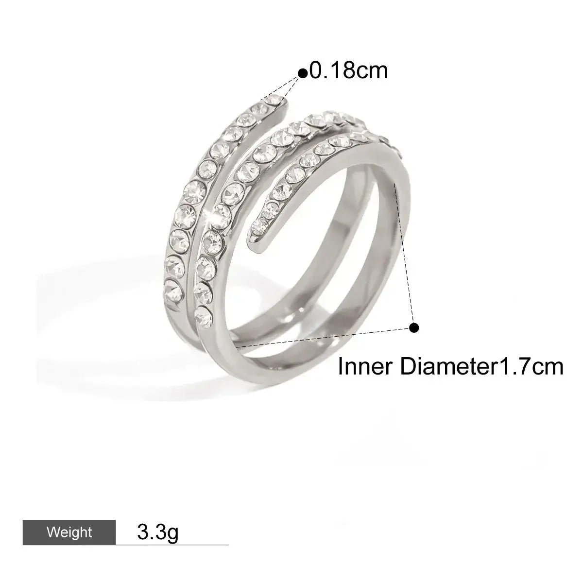 Stella Stack Multi Layer Adjustable Ring - Salt Lily