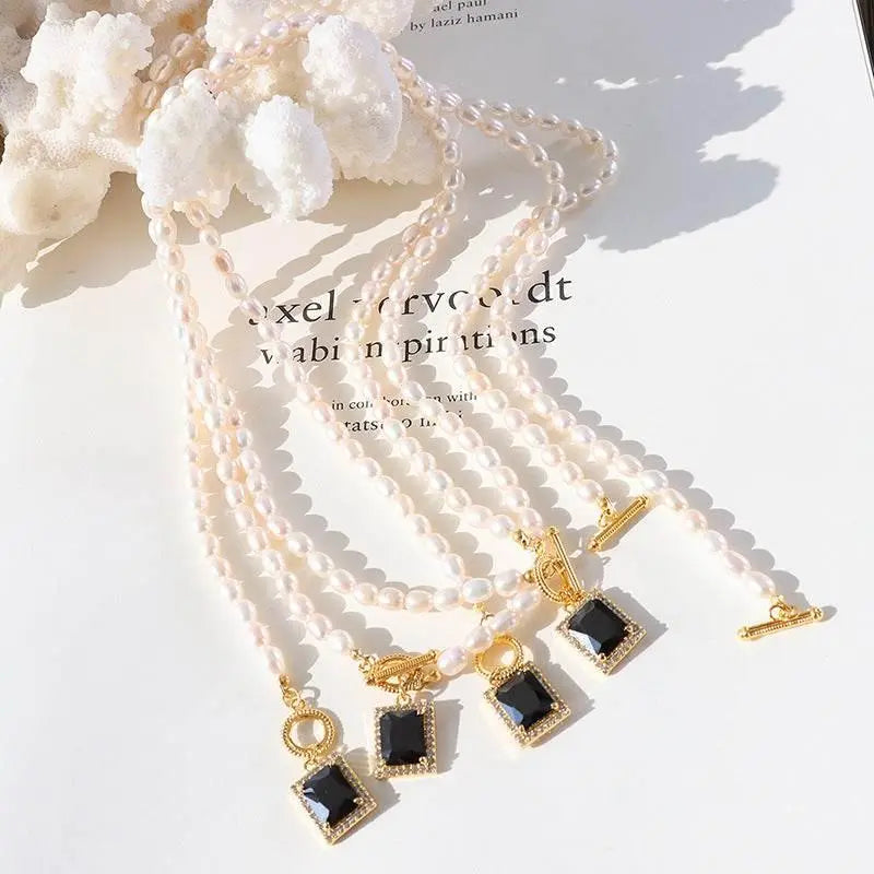 Pearl Gem Drop Necklace - Salt Lily