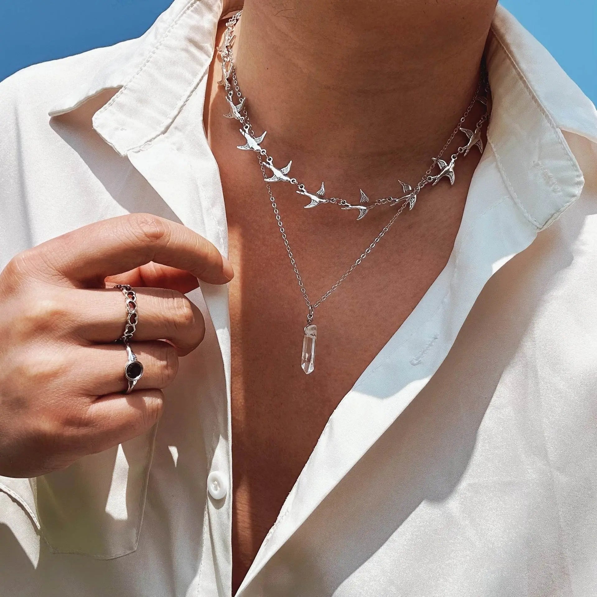 Swallow Necklace - Salt Lily