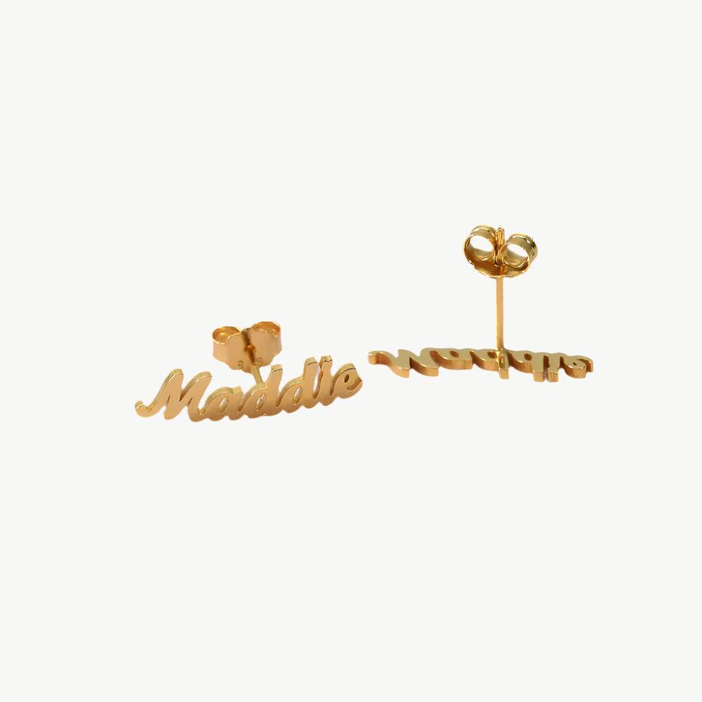 The Name Spark Earrings – Custom Engraved Studs - Salt Lily
