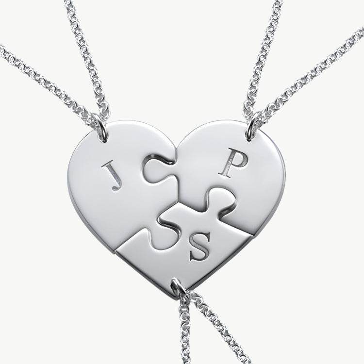 Custom Puzzle Heart Name Necklace - Salt Lily