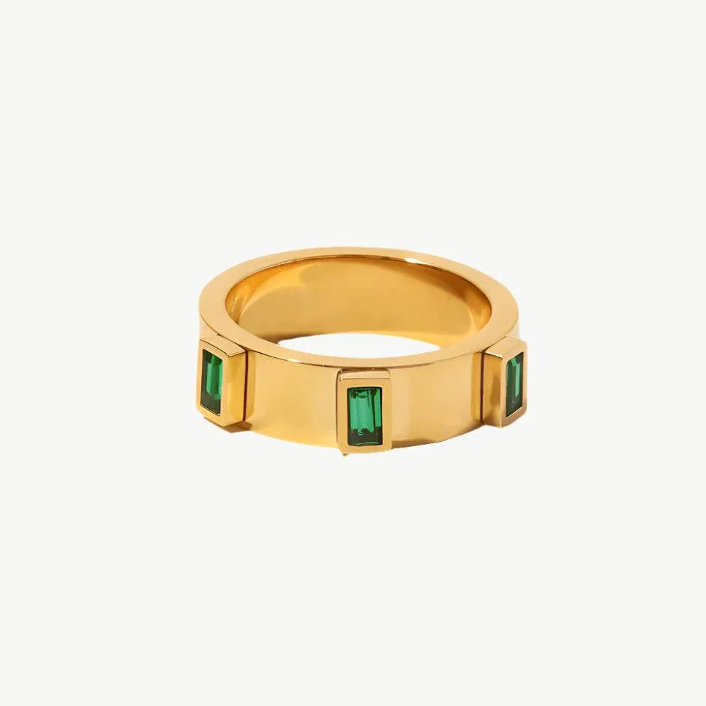 The Green Baguette Ring - Salt Lily