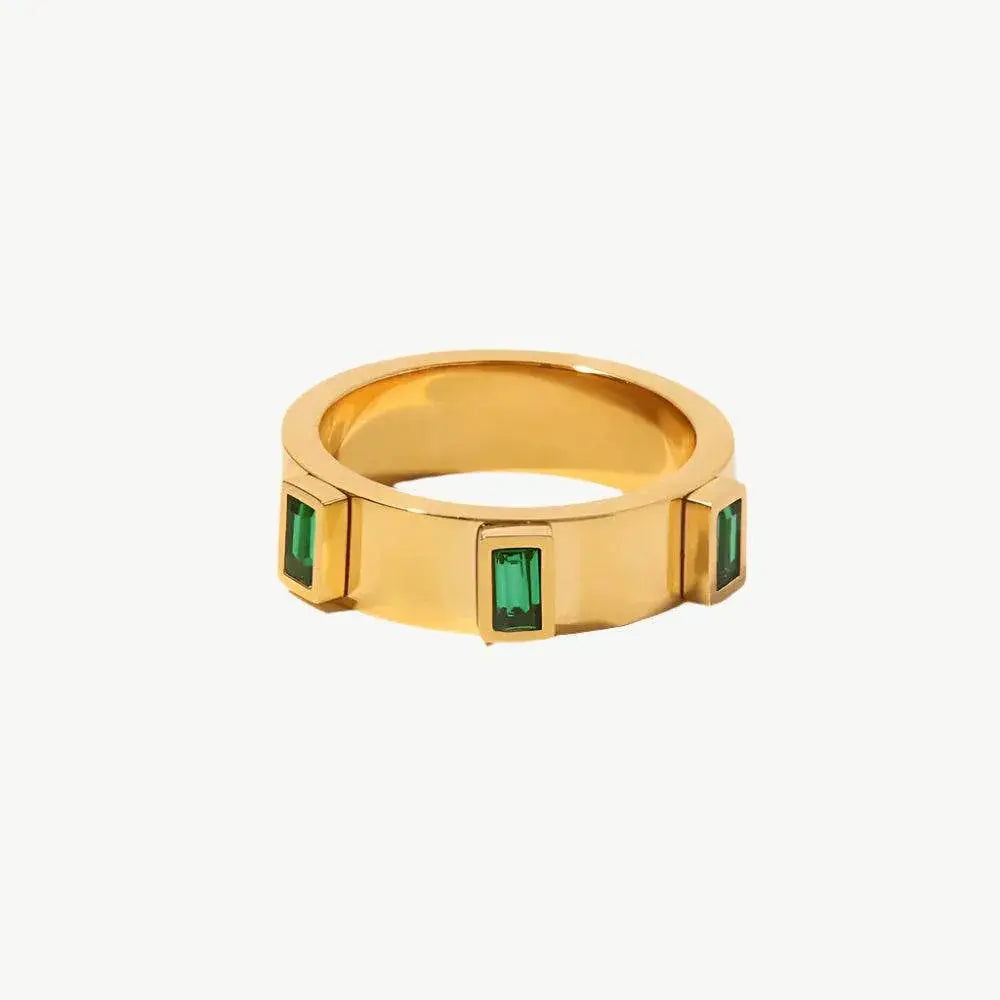The Green Baguette Ring - Salt Lily