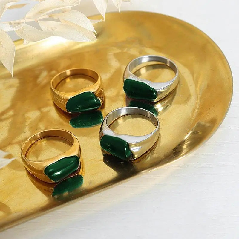 Emerald Wave Ring – Gold Plated - Salt Lily