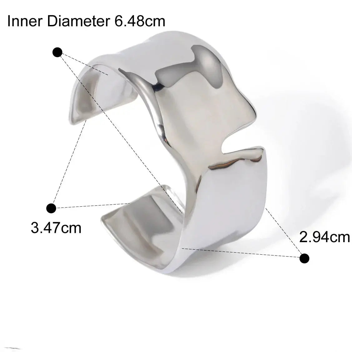 Notch Wide Cuff – 18K Gold - Salt Lily