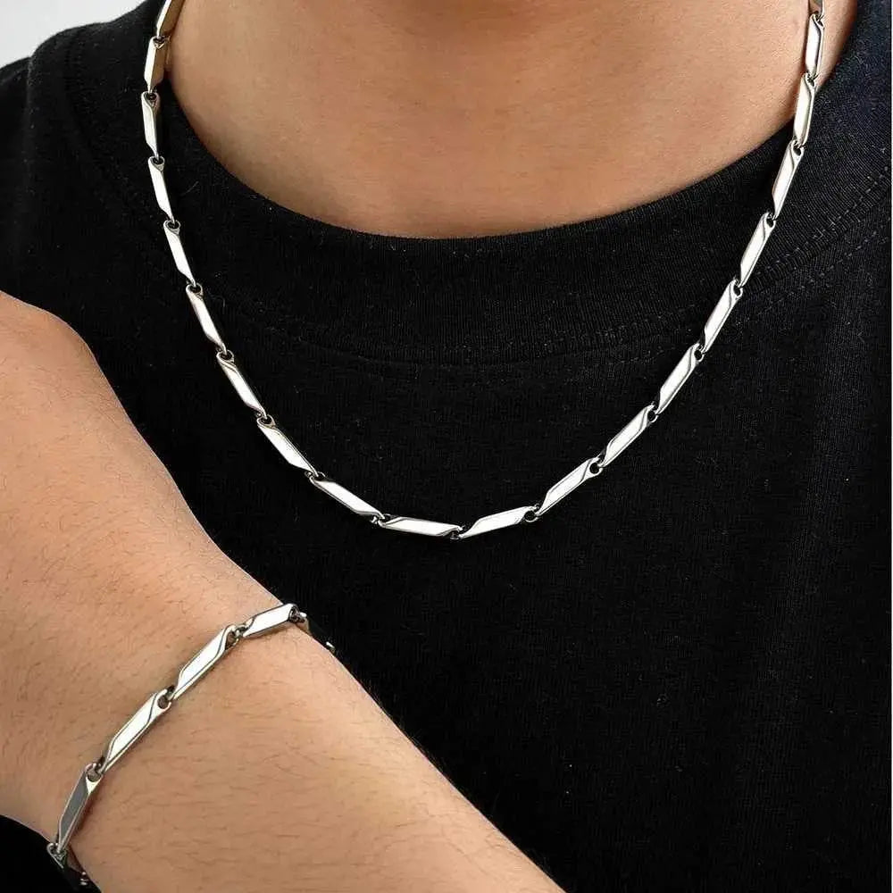Gridlock Chain & Bracelet Set - Salt Lily