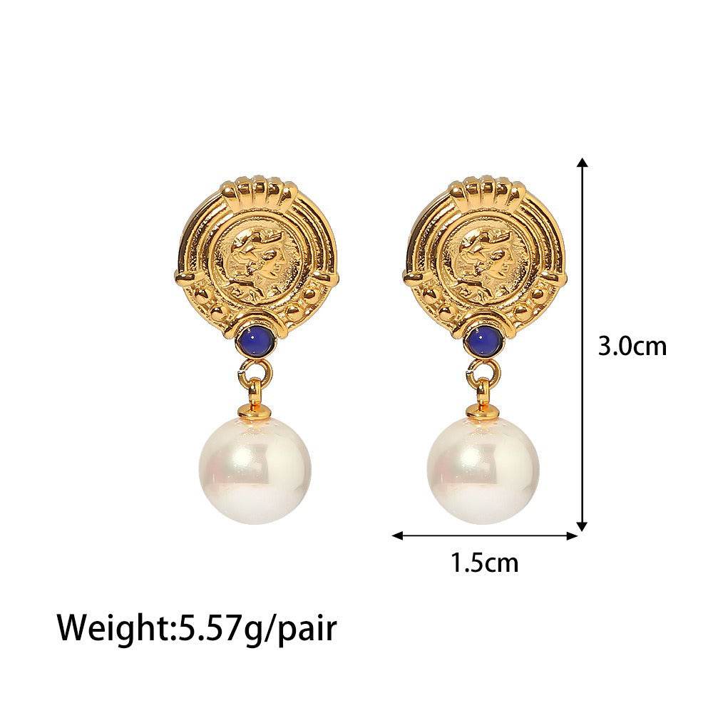 Retro Pearl & Gemstone Studs - Salt Lily