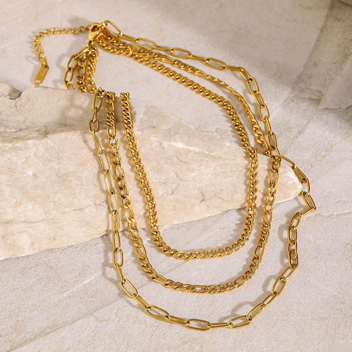 Three Layer Chains Necklace - Salt Lily