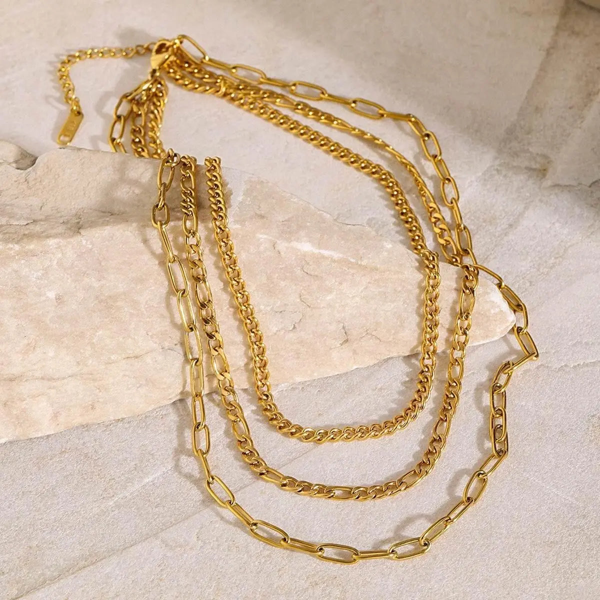 Three Layer Chains Necklace - Salt Lily