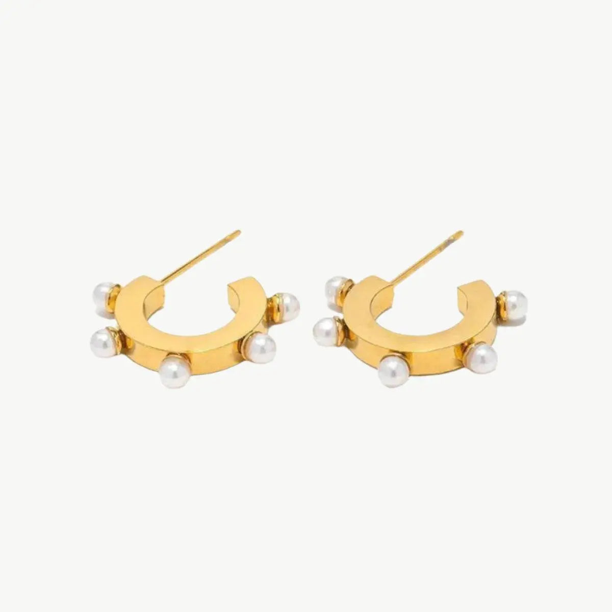 C Block Inlaid Earrings - Salt Lily
