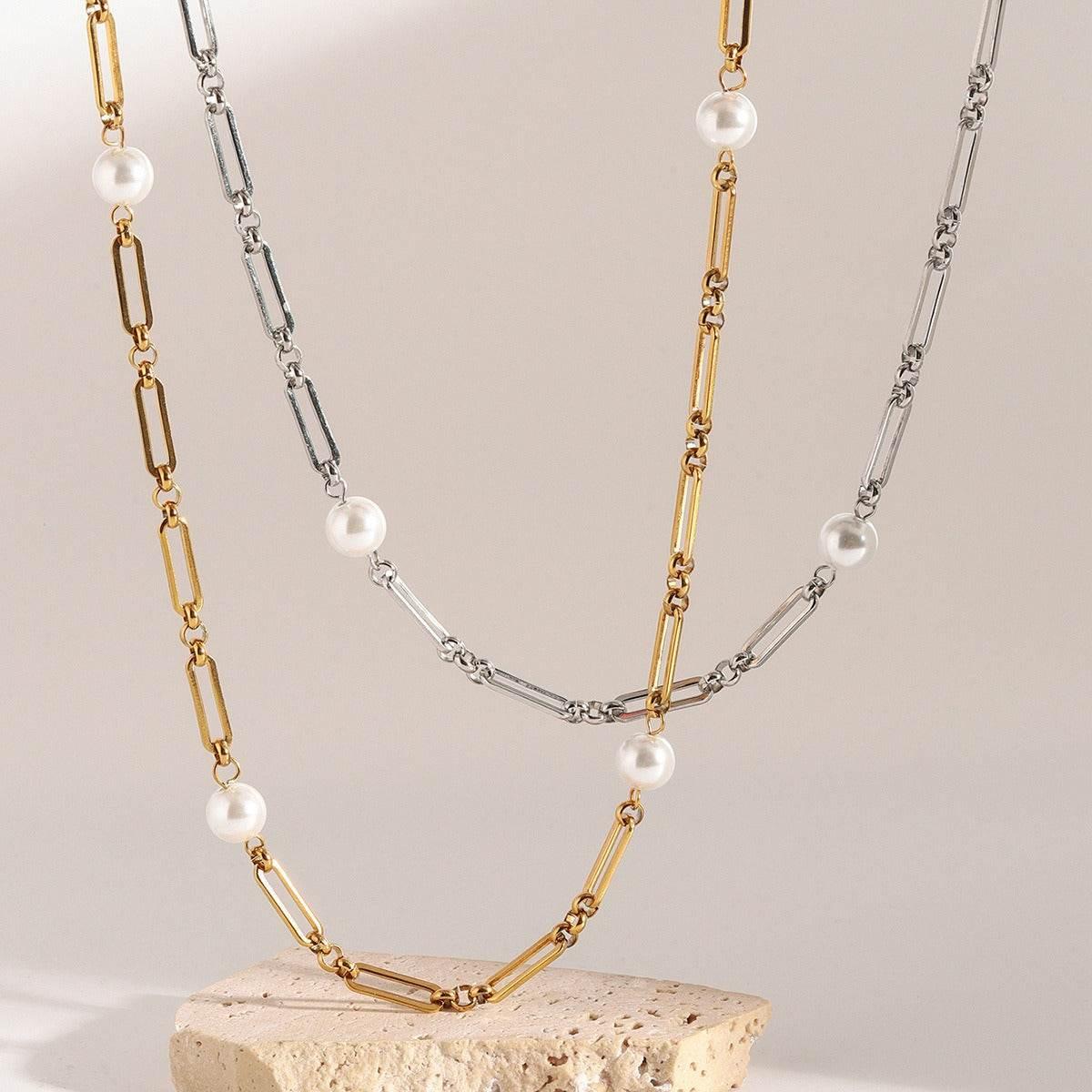 Paperclips and Pearls Necklace - Salt Lily