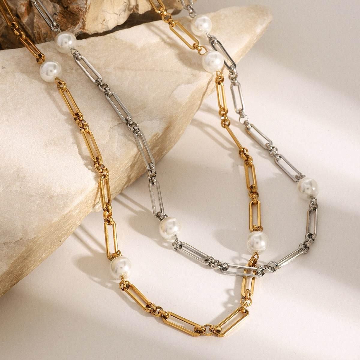 Paperclips and Pearls Necklace - Salt Lily