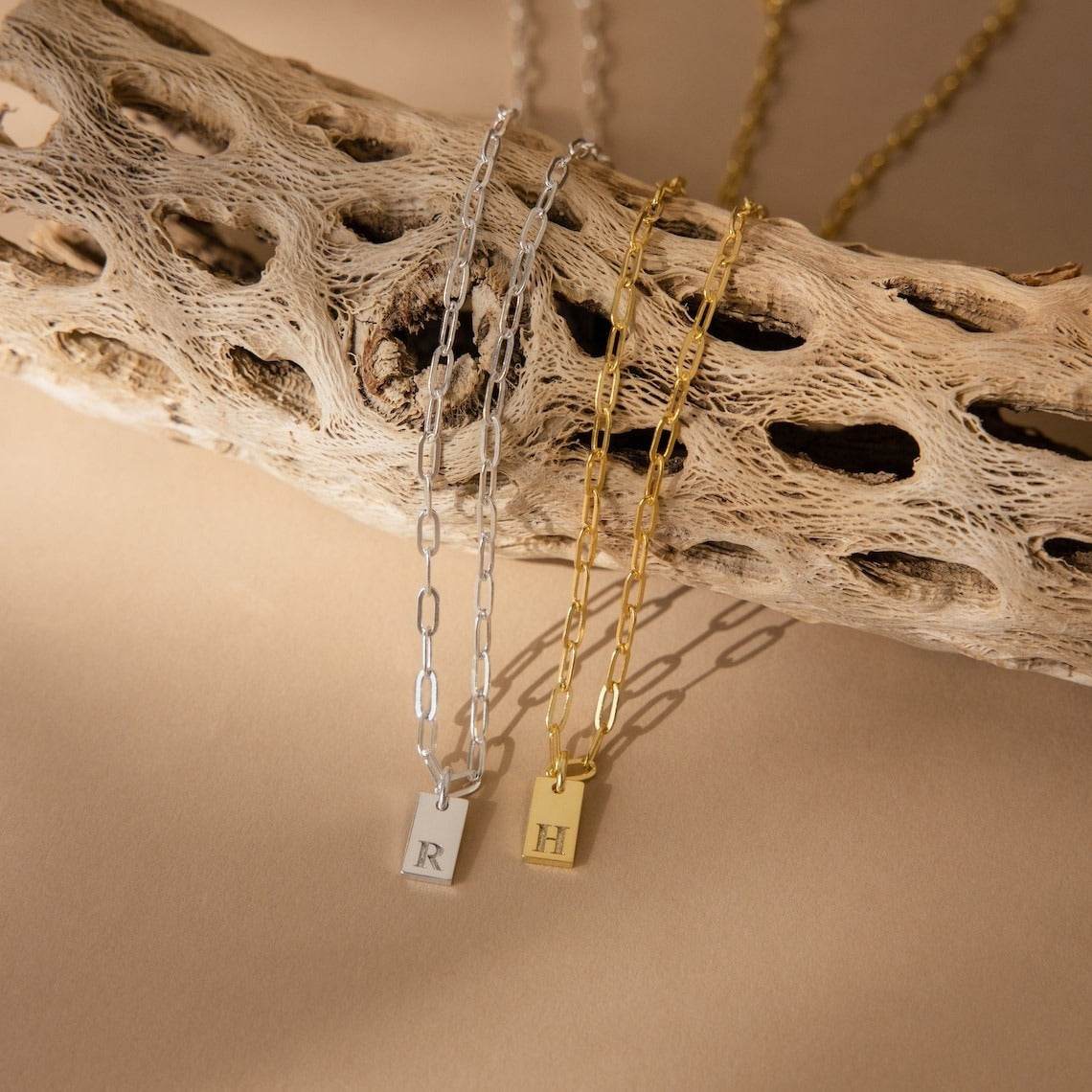 Modern Monogram Necklace - Custom Letter Necklace - Salt Lily