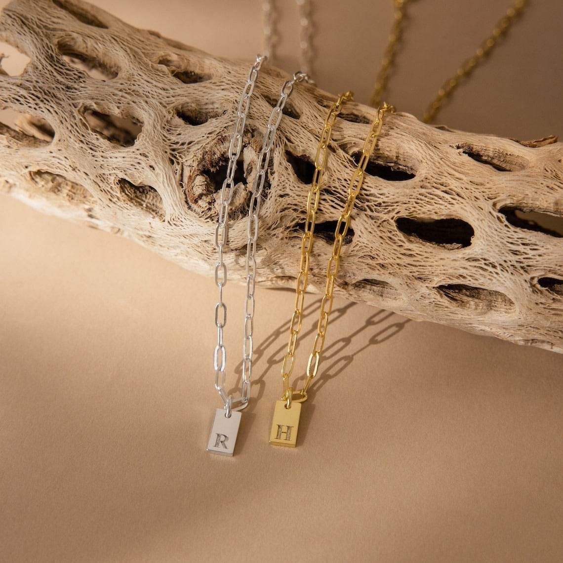 Custom Modern Monogram Necklace - Salt Lily