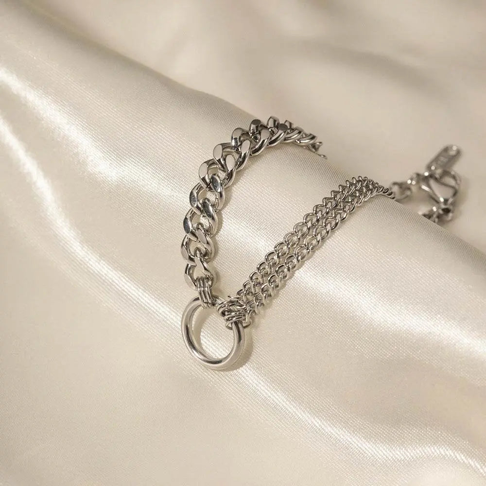 Asymmetric Silver Bracelet - Salt Lily