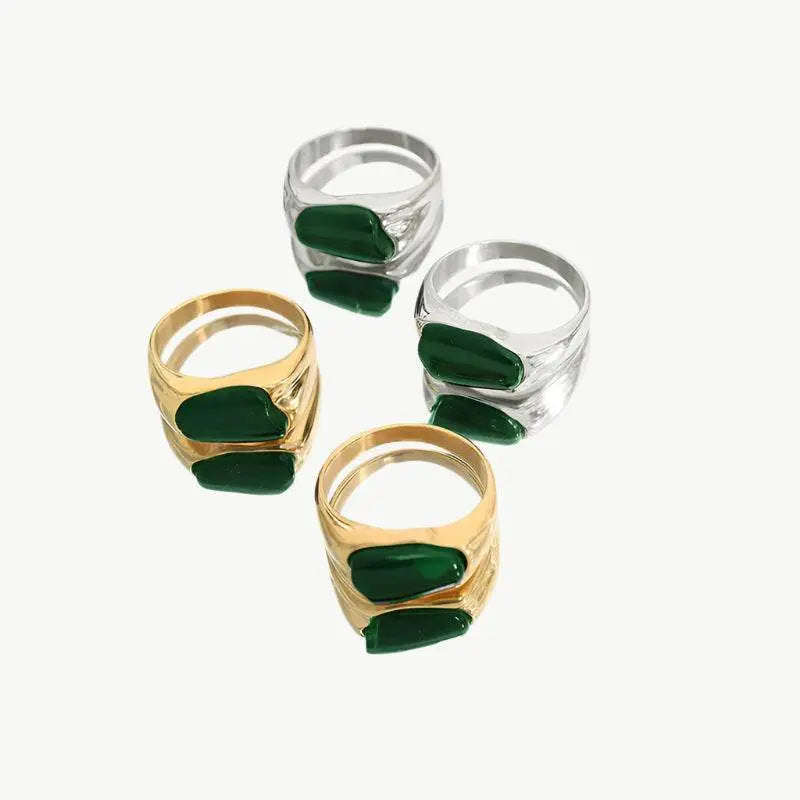 Emerald Wave Ring – Gold Plated - Salt Lily