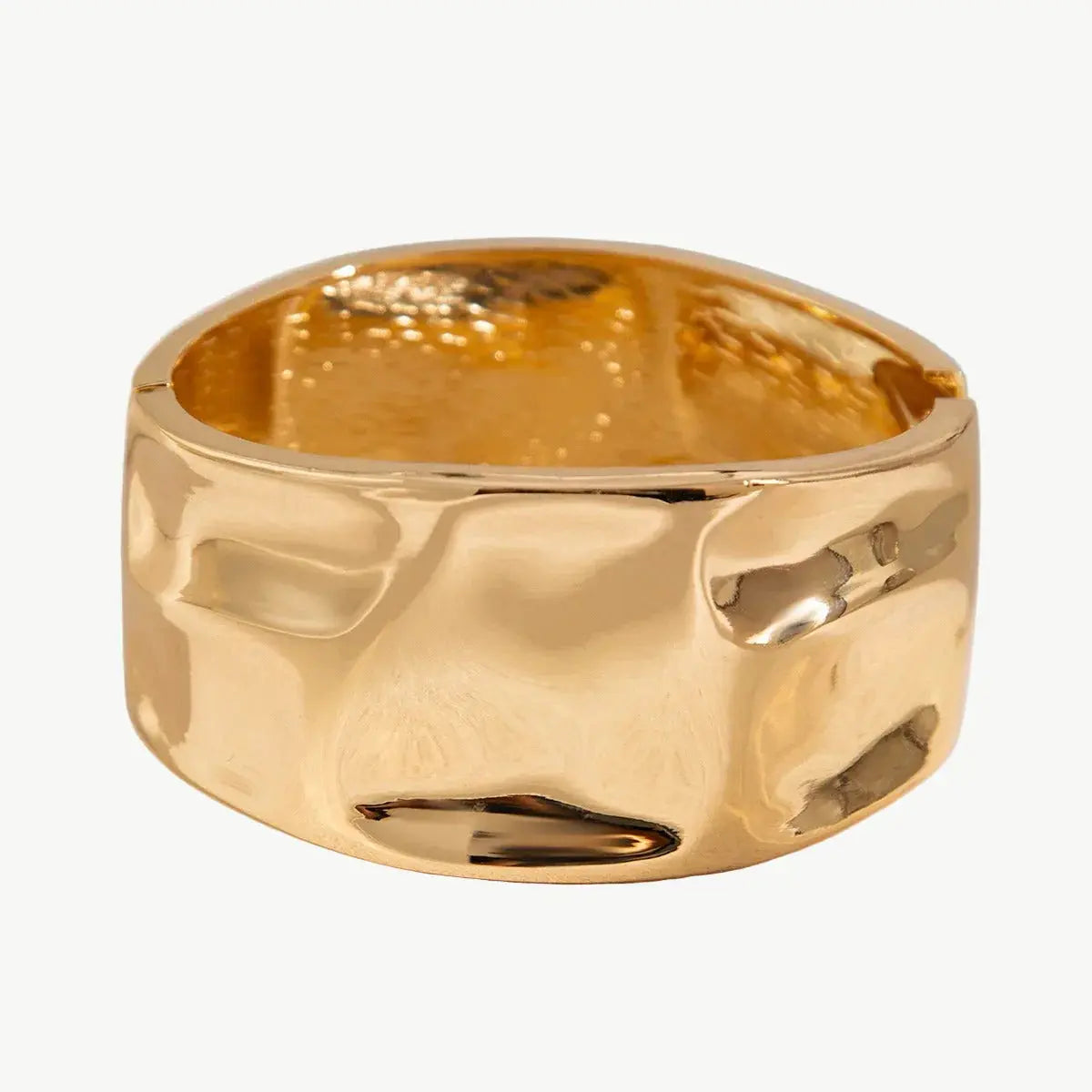 Hammered Wide Cuff Bracelet - Salt Lily