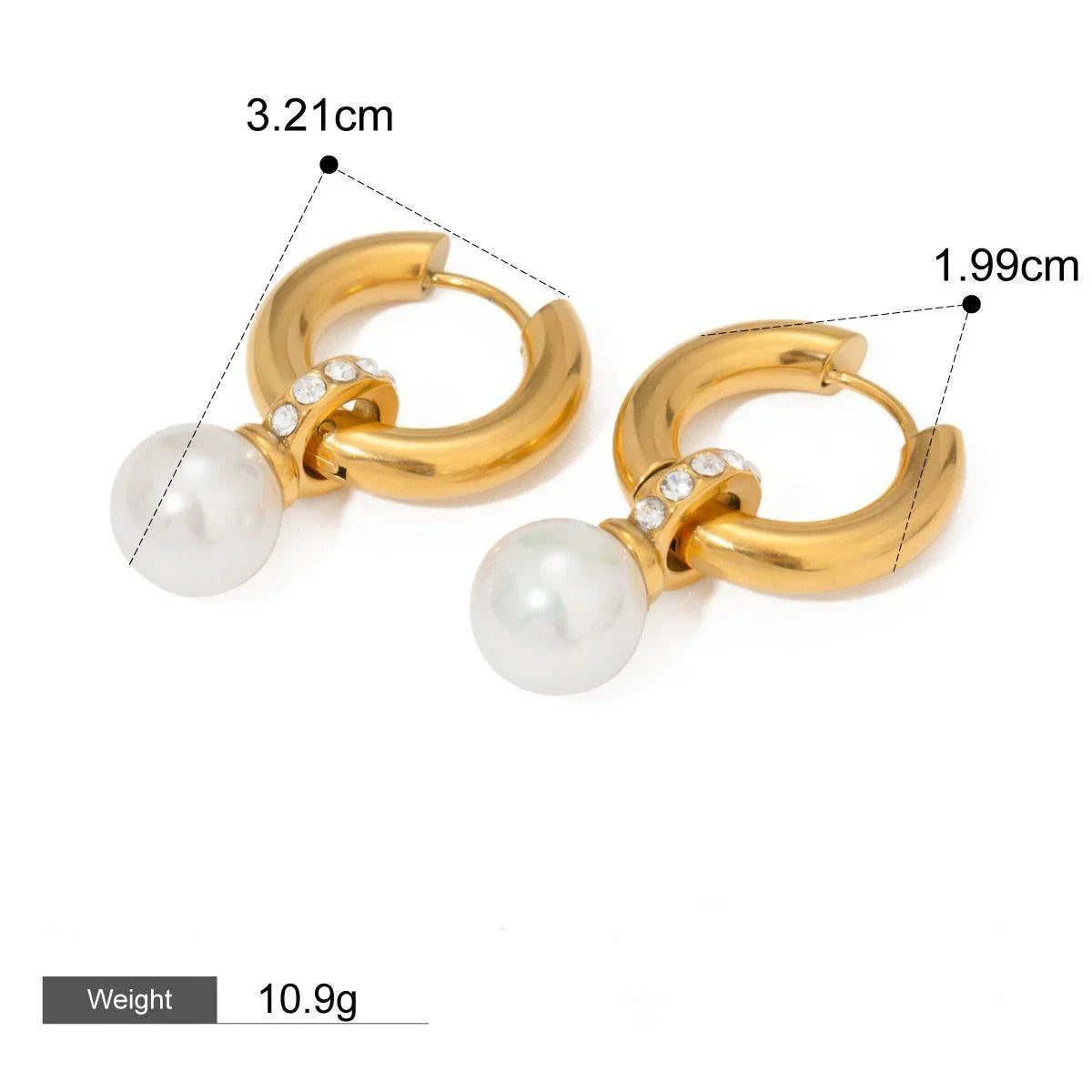 Pearl & Diamond Hoop Earrings - Salt Lily