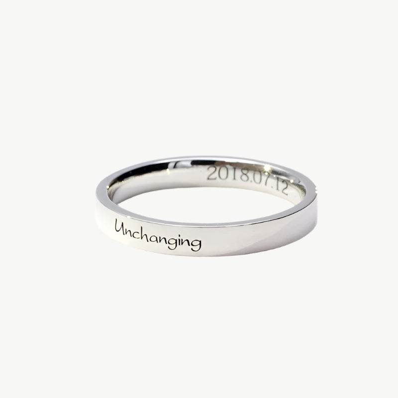 Custom Name Silver Ring - Salt Lily