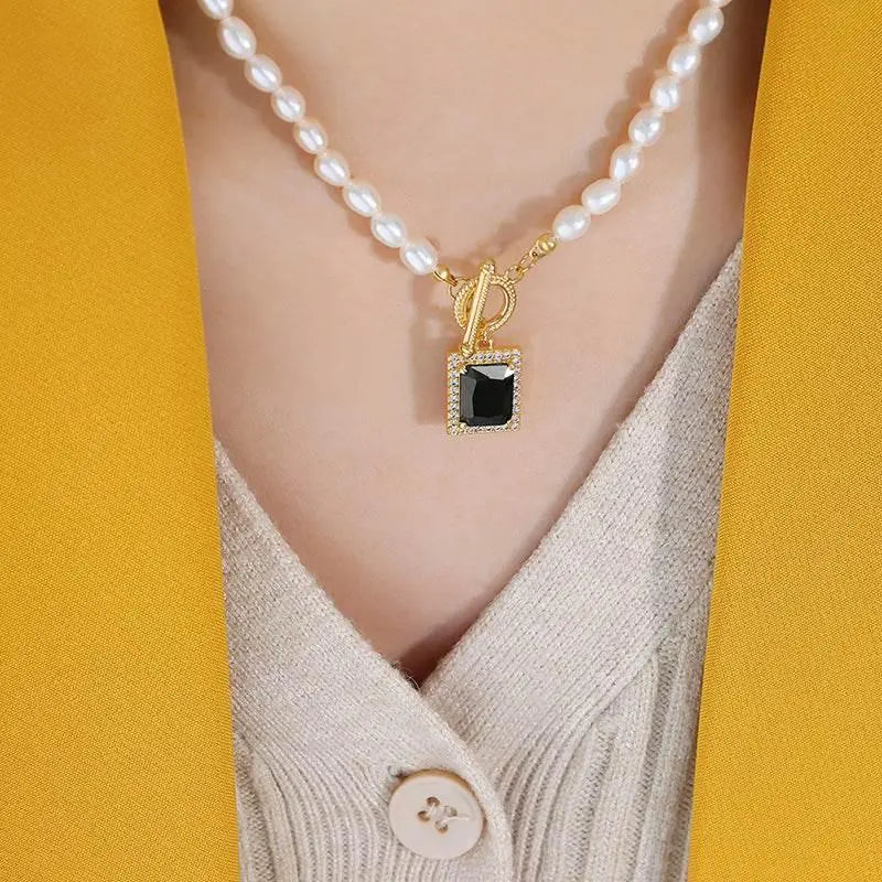 Pearl Gem Drop Necklace - Salt Lily