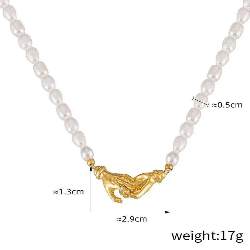 Holding Hands Pearl Necklace - Salt Lily