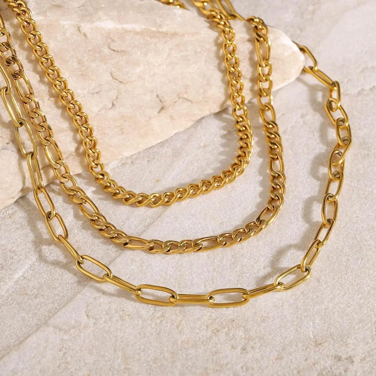 Three Layer Chains Necklace - Salt Lily