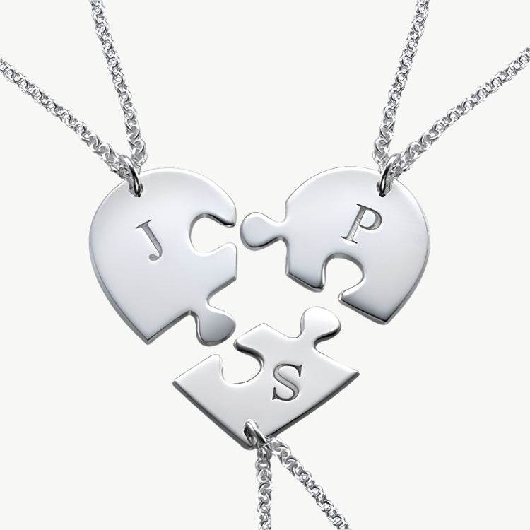 Custom Puzzle Heart Name Necklace - Salt Lily