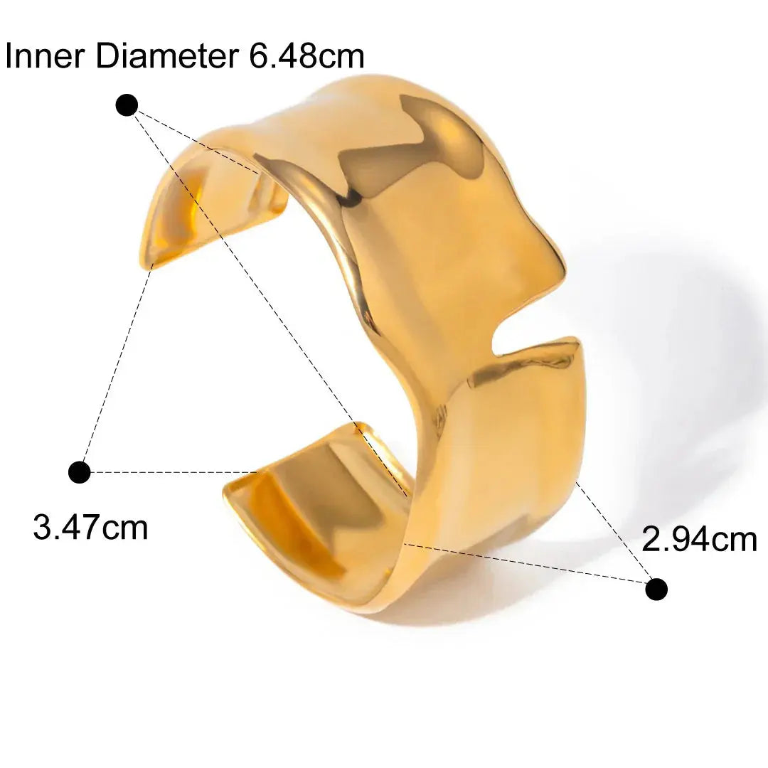 Notch Wide Cuff – 18K Gold - Salt Lily