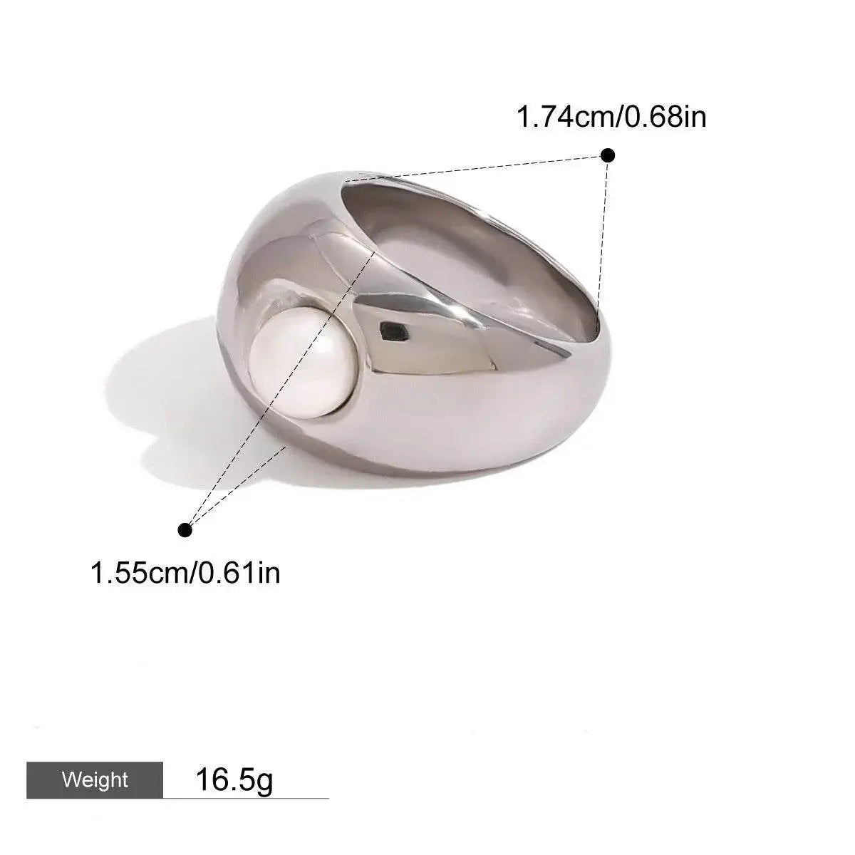 Gold & Silver Pearl Inlay Gold Ring - Salt Lily