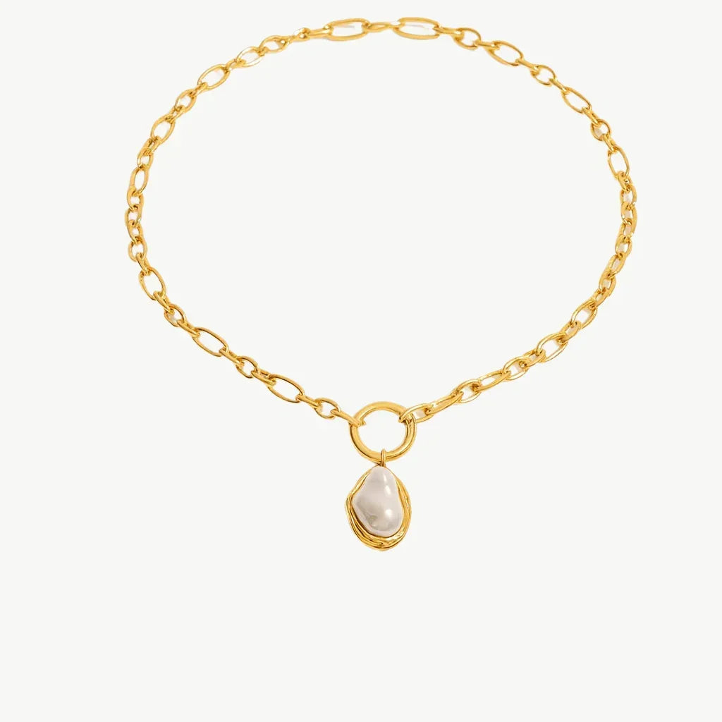 Irregular Pearl Necklace, Earring & Ring Set - Salt Lily