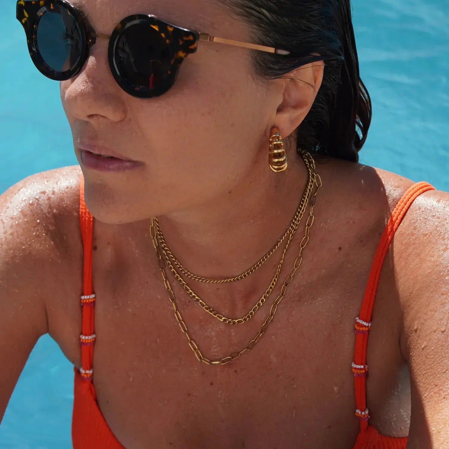 Three Layer Chains Necklace - Salt Lily