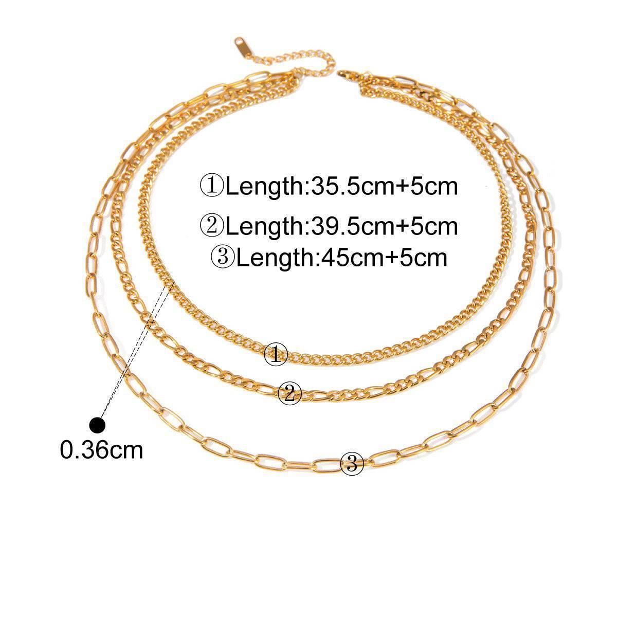 Three Layer Chains Necklace - Salt Lily