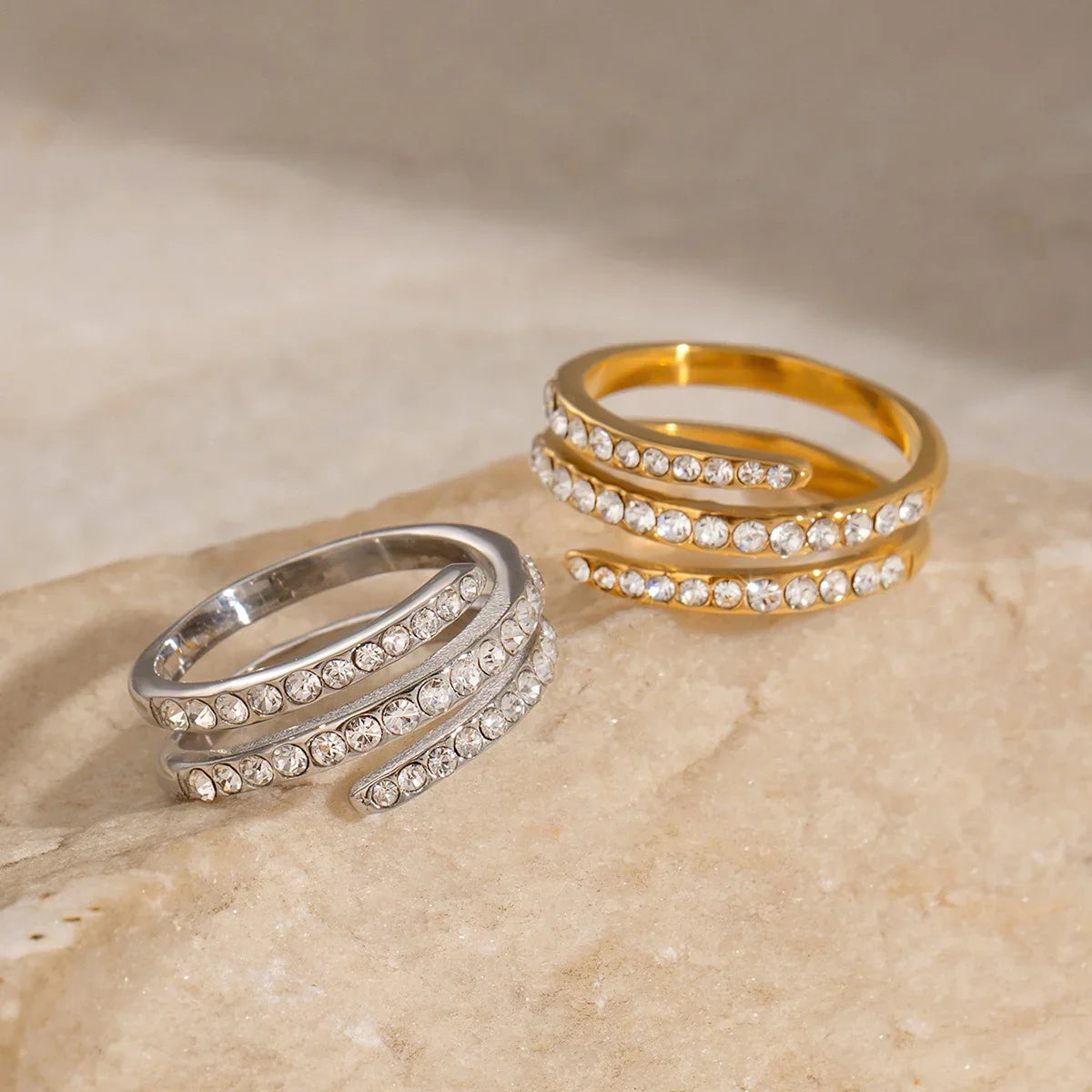 Stella Stack Multi Layer Adjustable Ring - Salt Lily